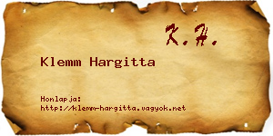Klemm Hargitta névjegykártya